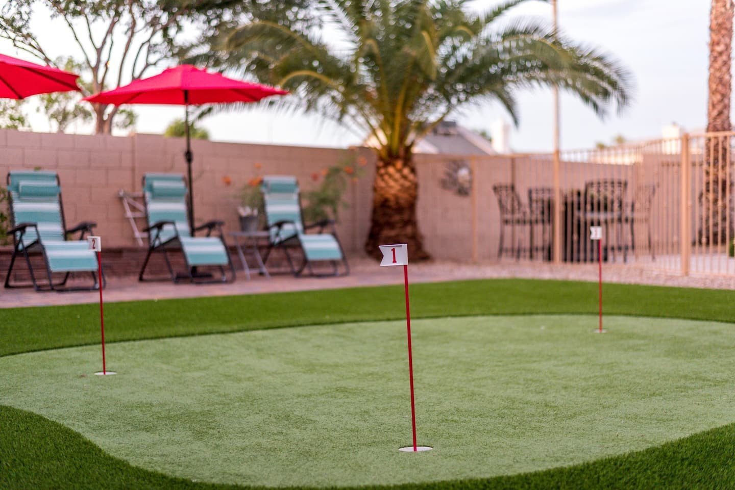 golf balls will surely land naturally in this newly installed, realistic putting green in Tucson AZ