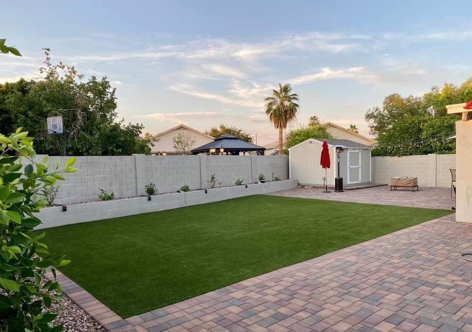 synthetic lawn in Casas Adobes installed by Tucson Artificial Turf pros